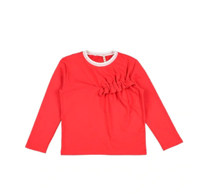 Marni girls red sweatshirt top with white and pink neckline size 6