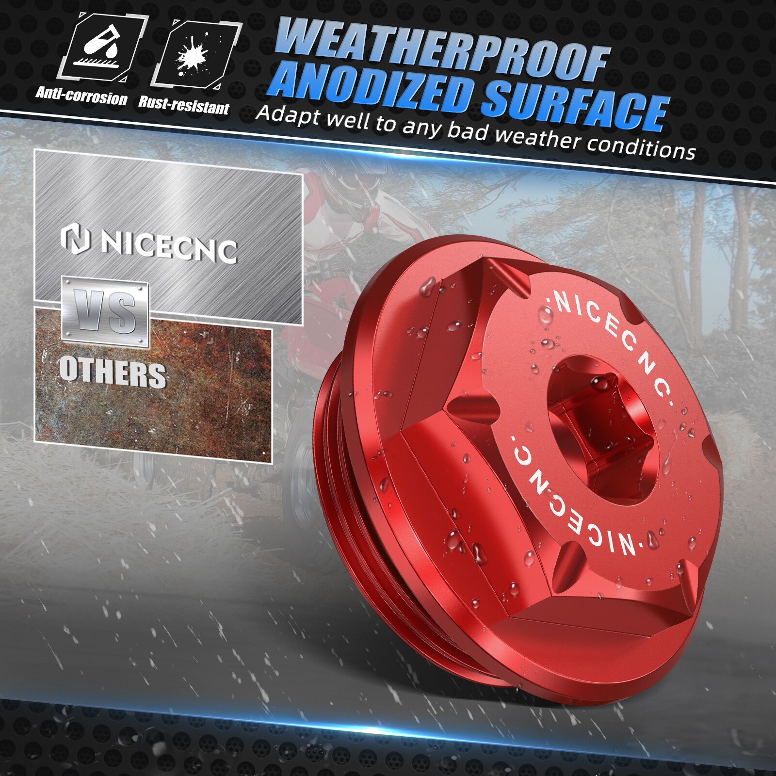 For Honda Sportrax 400 TRX400EX Engine Crankcase Cover Screw Plugs 2000-2008 Red