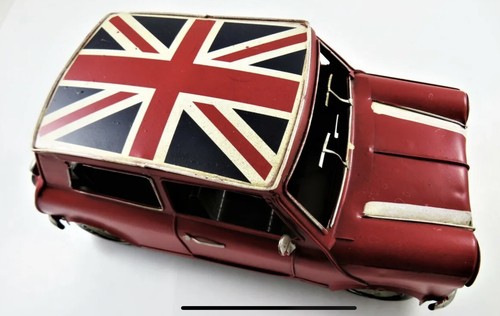 Decorative Metal Red Car Mini Cooper British Flag - Picture 2 of 4