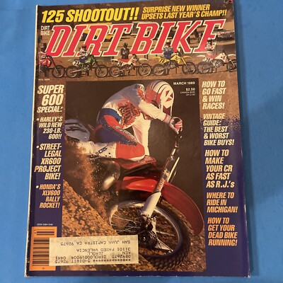 DIRT BIKE MAGAZINE MARCH 1989-HARLEY 230 LB 600-XR600 