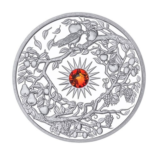 AUTUMN Crystal Four Seasons 2 Oz Silver Coin 5$ Niue 2017
