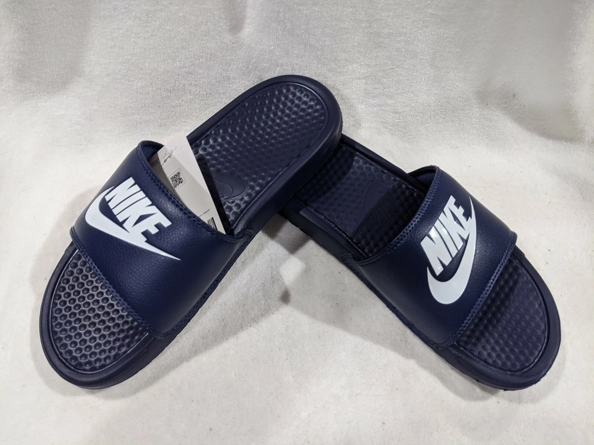 Logro Docenas Monarquía Nike Benassi JDI Navy/White Men&#039;s Slides Sandals - Sizes 12/14 NWB  343880-403 | eBay