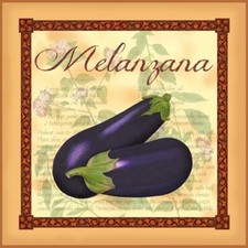 Ceramic Backsplash Tile Mural Fruit Vegetable Kitchen/Bathroom - Tuscan Eggplant