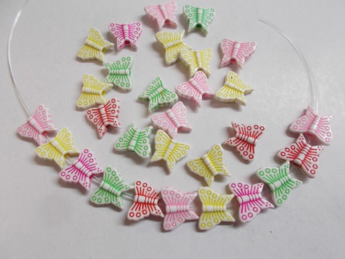 LOVELY ACRYLIC BUTTERFLY SPACER BEADS x 25 ( 14 mm ) JEWELLERY MAKING # 135 B - Picture 8 of 16