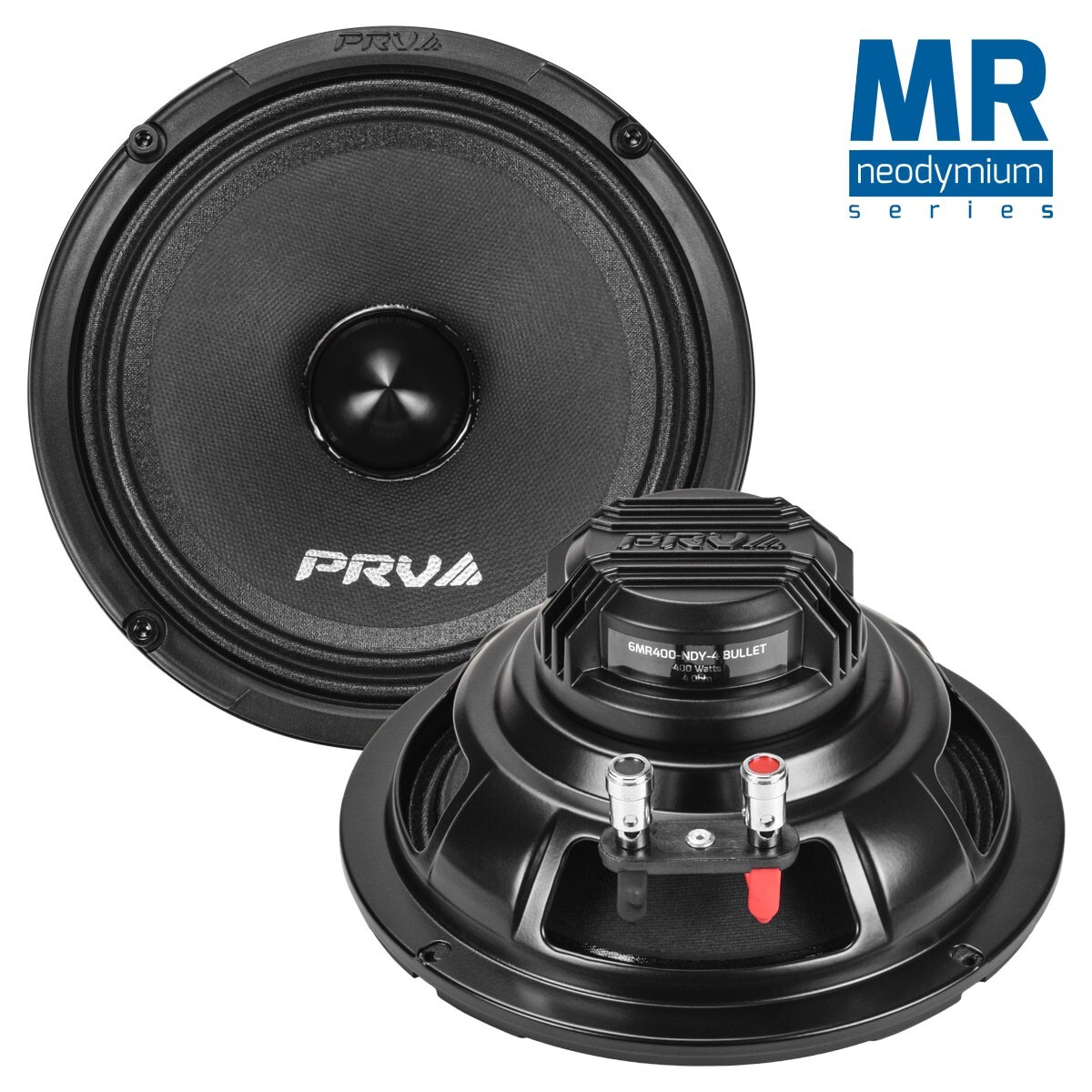 PRV AUDIO 6.5 Inch Bullet Midrange Speaker - 6MR400-4, 400 Watts, 4 Ohm, High Output Car Audio