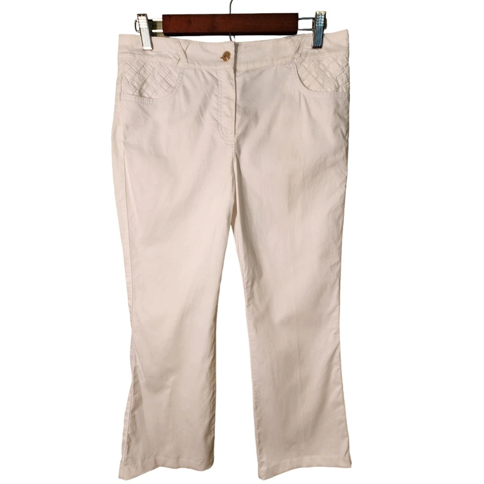 Escada Jeans Womens Size 38 US S White Stretch Full Length Woven Pockets Altered - Image 2 of 4