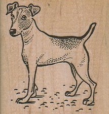 Alert Dog 2 x 2" Rubber Stamp, Dog Stamp, Dog Lover Stamp