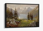 GEORG JANNY, HALLSTATT LAKE -FLOAT EFFECT CANVAS WALL ART PRINT