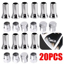 20pc Silver Chrome Valve Stem Caps Coverslong Sleeve Chromies Carbicycle Tr414