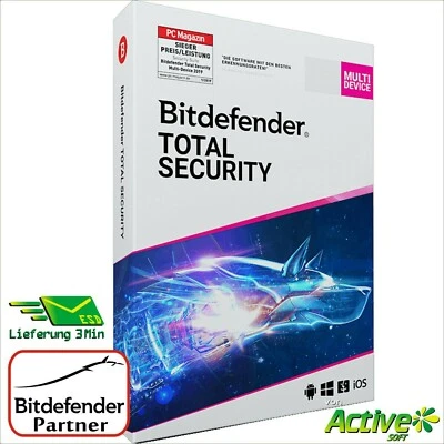 Bitdefender TOTAL SECURITY 2026 5 Geräte 2 Jahre Multi-Device + VPN St DE-Lizenz