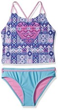 YMI Girls' Who's Cute Tankini Swim Set Turquoise Size 14