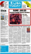 1985 Back To The Future USA Today Poster/Print Gang Jailed Biff Tannen 🔥