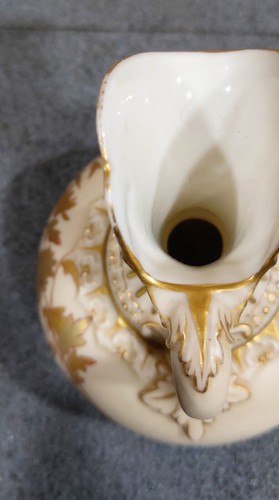 c1889 ROYAL WORCESTER Porzellan Ästhetisches Uhrwerk Viktorianische Kanne Ewer 1136 - Bild 6 von 10