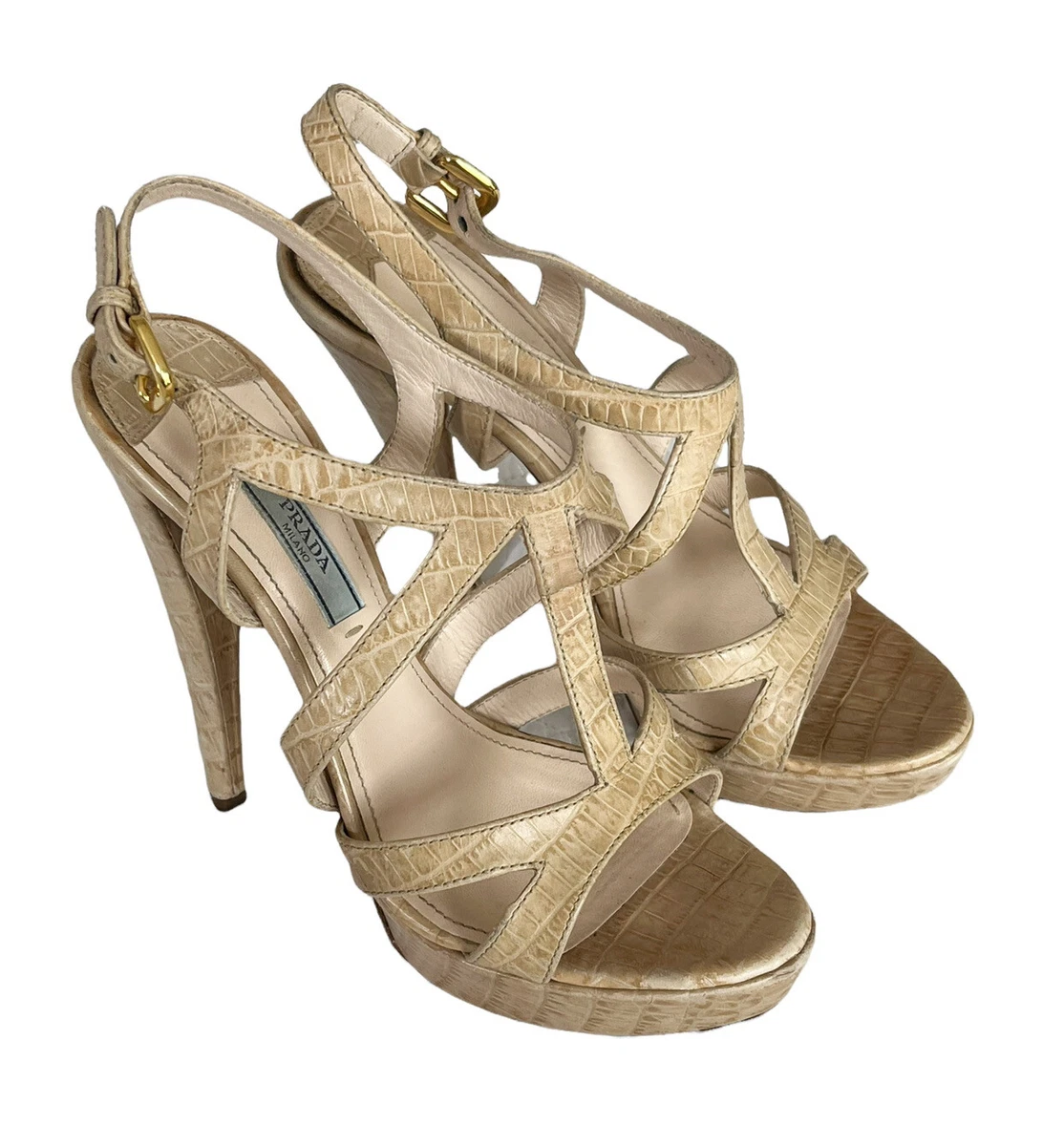 Prada deals heeled sandals