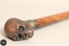 Vintage Solid Skull Handle Walking Stick Walking Cane Vintage Cane Designer Gift