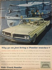 1962 Pontiac Catalina Print Ad Hardtop Wide Track Boat Dock Trophy V-8 Vtg 1960s