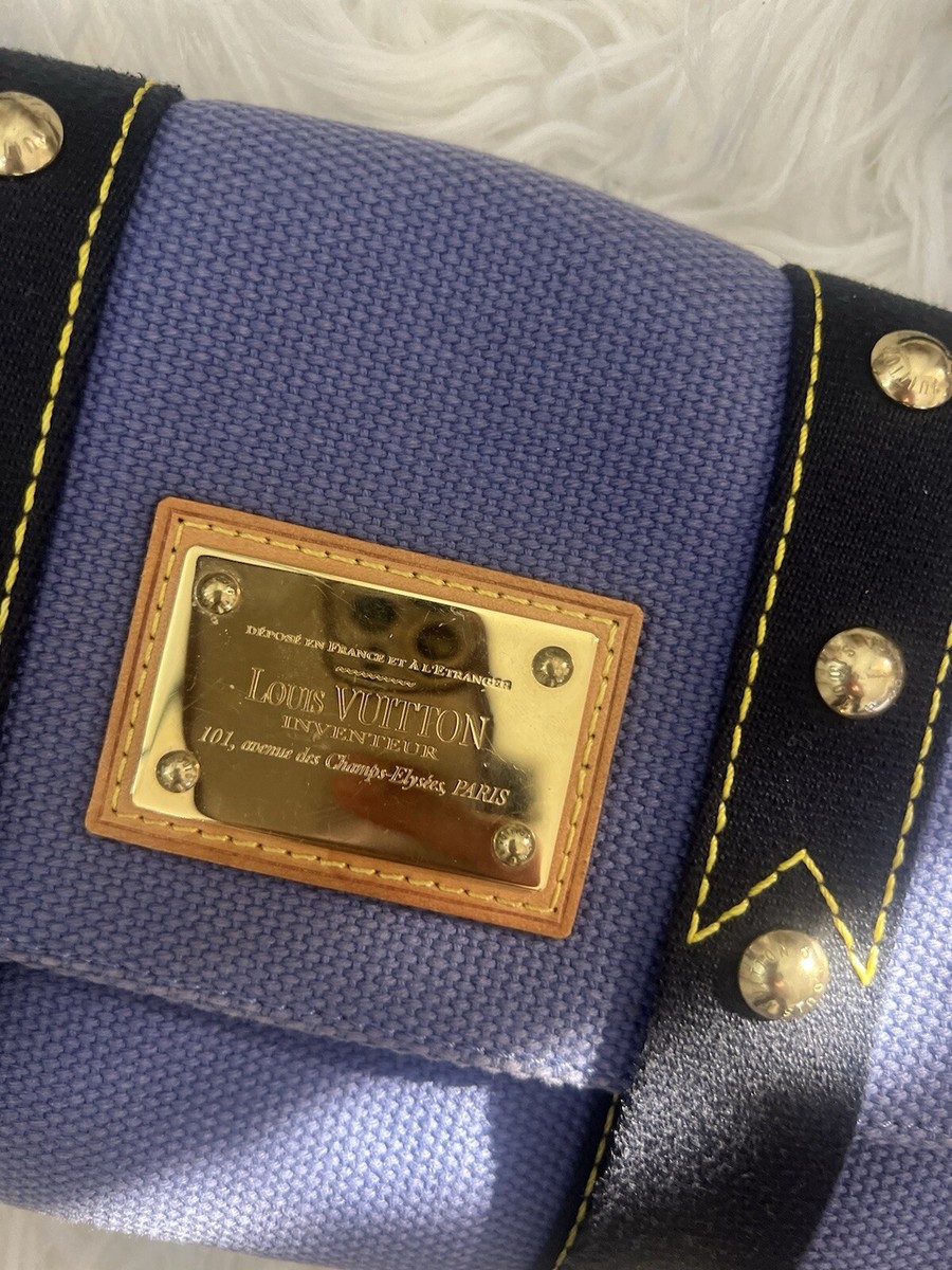 Louis Vuitton Inventeur Bag, Blue Canvas Antigua Sac Rabat Bag