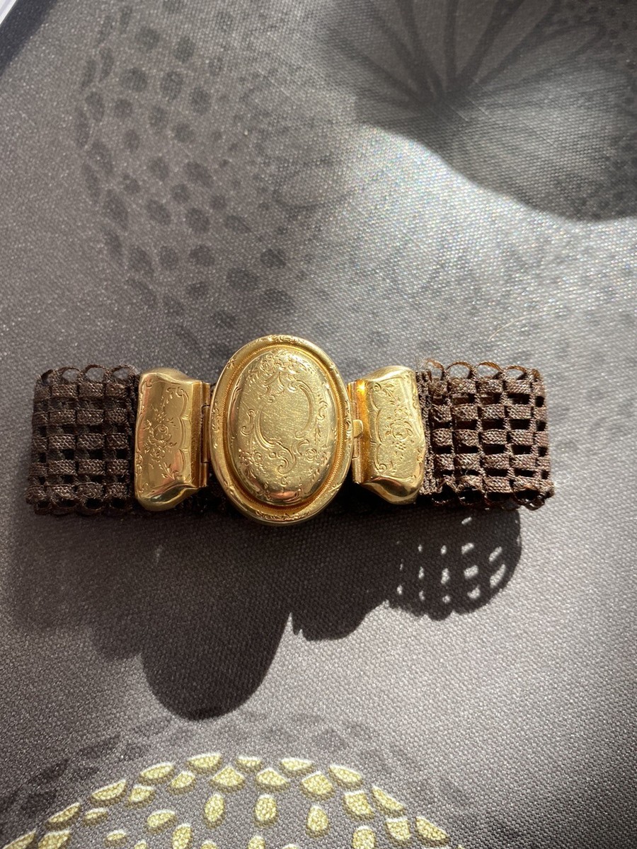 Bracelet cheveux Tressé Or Napoléon III