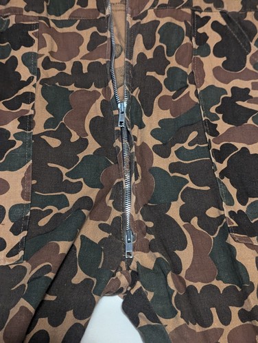 Vintage SEARS Sports Center Camouflage Cotton Coveralls Hunting Large 44-46 EUC - Picture 4 of 16