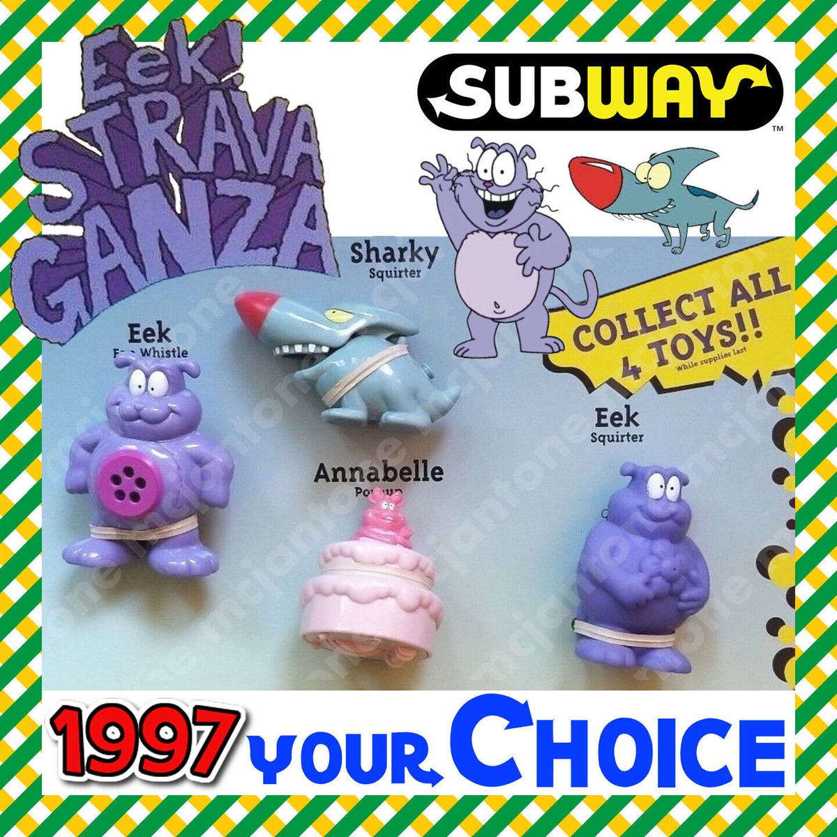 Subway 1997 EEK! STRAVAGANZA Fox Kids EEK The Cat CARTOON Sharky