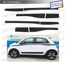 Adesivi replica fasce Renault twingo BIANCA kit completo 8 pz.DX /SX NERO OPACO