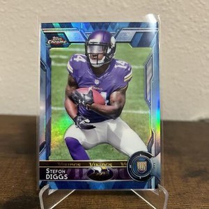 2015 Topps Chrome Stefon Diggs Blue Wave Refractor HS