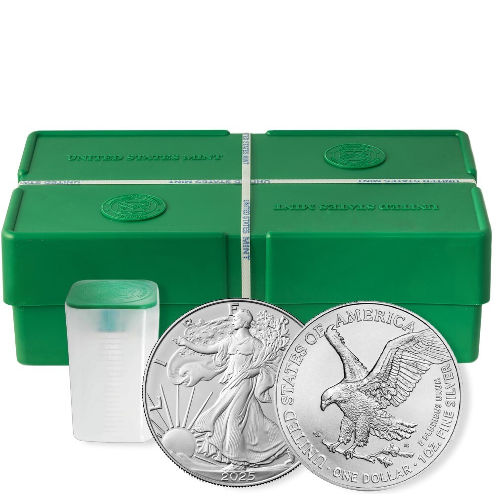 2025 1 oz American Silver Eagle Coin BU - Monster Box - 500