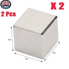 2Pcs N45 Block Magnets Super Strong Neodymium Rare Earth Large Magnet 1"x1"x1"