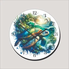 Barrier Reef Ocean Sea Turtle Wall Hanging Wall Clock art Time Piece Home Decor