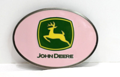 John Deere Belt Buckle SpecCast Collectible Metal Pink Green  display picture 3