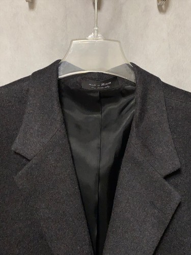 Pronto Uomo Blazer Men 48L Gray Cashmere Flannel Career Sport Coat Jacket Luxury - Picture 10 of 11