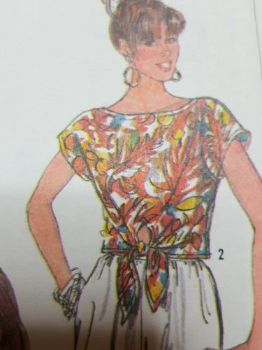Vintage Simplicity Pattern 8024 Boho Front Tie Tops Sizes 12 14 16 UNCUT - Picture 4 of 5