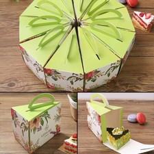 10x Large Floral Printed Triangular Cake Slice Boxes - Wedding Favour Triangle