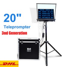 20" inch Portable Folding Teleprompter with Tipod Suitcase For Video Interview