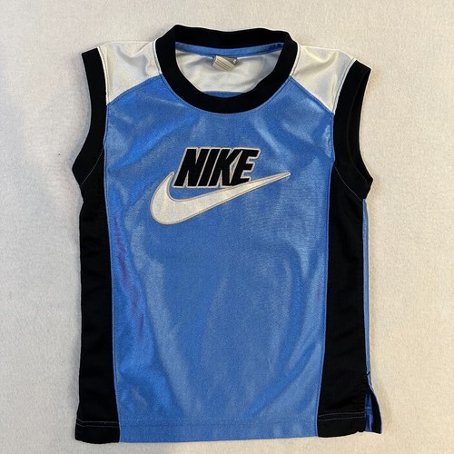 Vintage Nike Kids Sleeveless Jersey Tank Embroidered Center Logo Kids Size 4