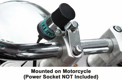 Chrome Handlebar Riser Mount for 12 Volt Power Plug Cigarette Lighter  EK1-160