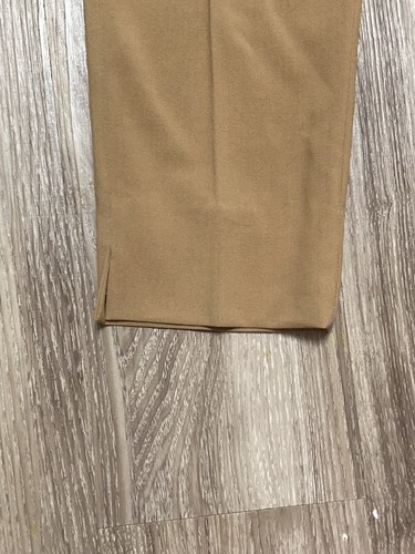 Lauren Vidal Paris, Tan High Rise Pants Womens Capsyl T2/Small Side Zip & Hook - Picture 3 of 9