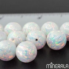 WHITE LAB CREATED SYNTHETIC OPAL ROUND LOOSE BEADS 2mm-16mm FULL DRILLED WP001C7