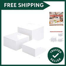 3pcs White Buffet Risers, Large Food Display Stand Acrylic Display Boxes Cube...
