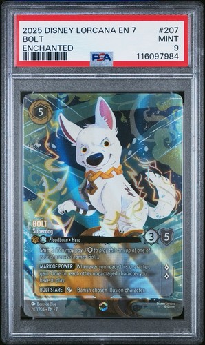 2025 Disney Lorcana Bolt Superdog #207 Enchanted PSA 9
