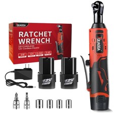 3/8" Cordless Electric Ratchet Wrench Set, 12V Power Ratchet Tool Kit With 2 Pac