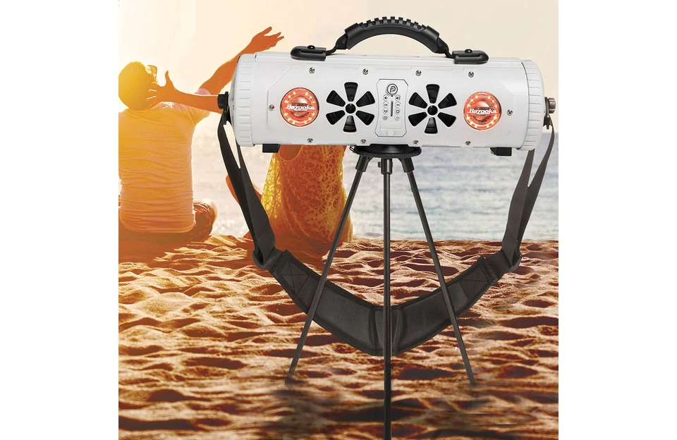 ALTAVOZ BLUETOOTH PORTÁTIL BAZOOKA G3 PARTY BAR MINI BLANCO con ILUMINACIÓN LED Foto 3 de 4