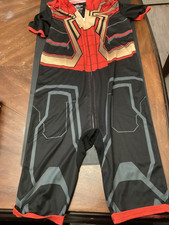Marvel Spider-Man Kid Boy 1-Piece Zip-Upshort Sleeve PJs Black med