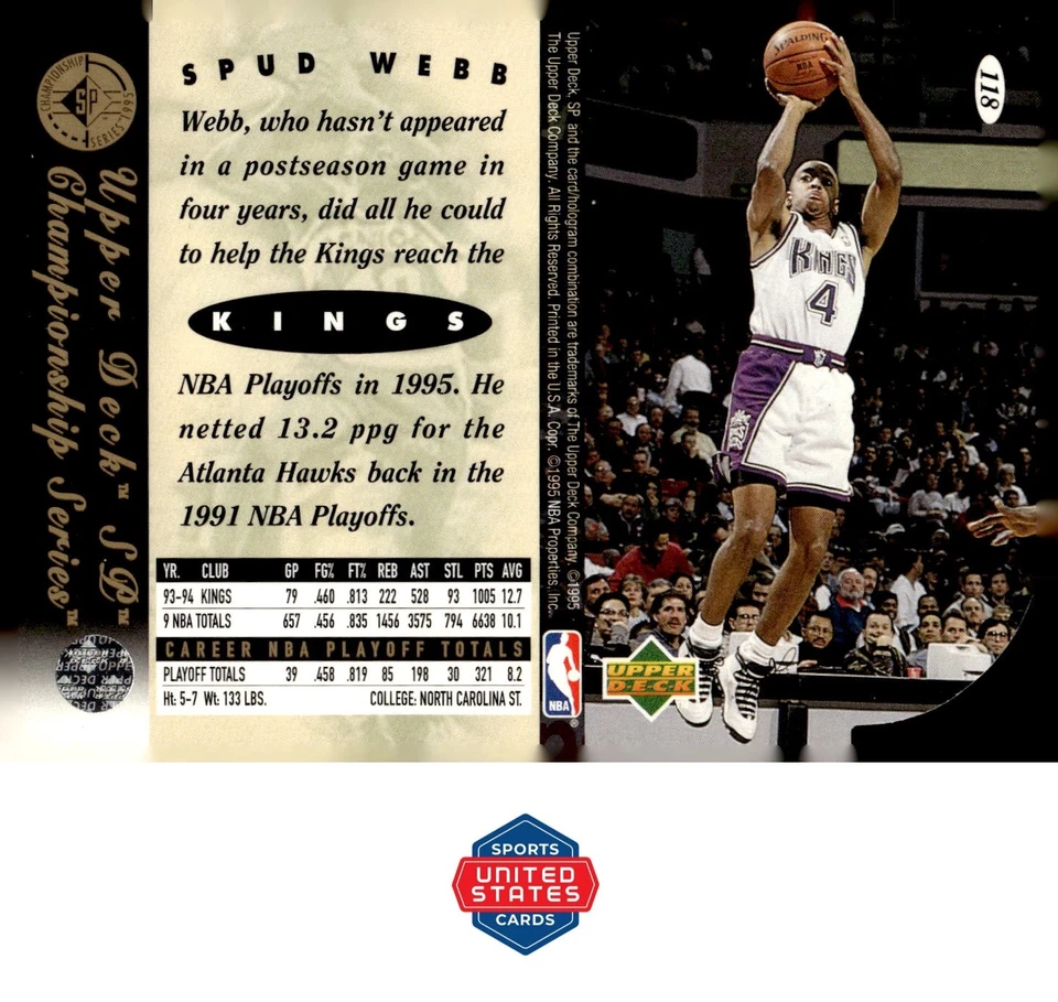 1994-95 SP Championship #118 Spud Webb - Image 2 of 2