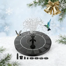 3.5W Solar Fountain, Solar Powered Fountain Pump with 6 Nozzles Christmas Decor