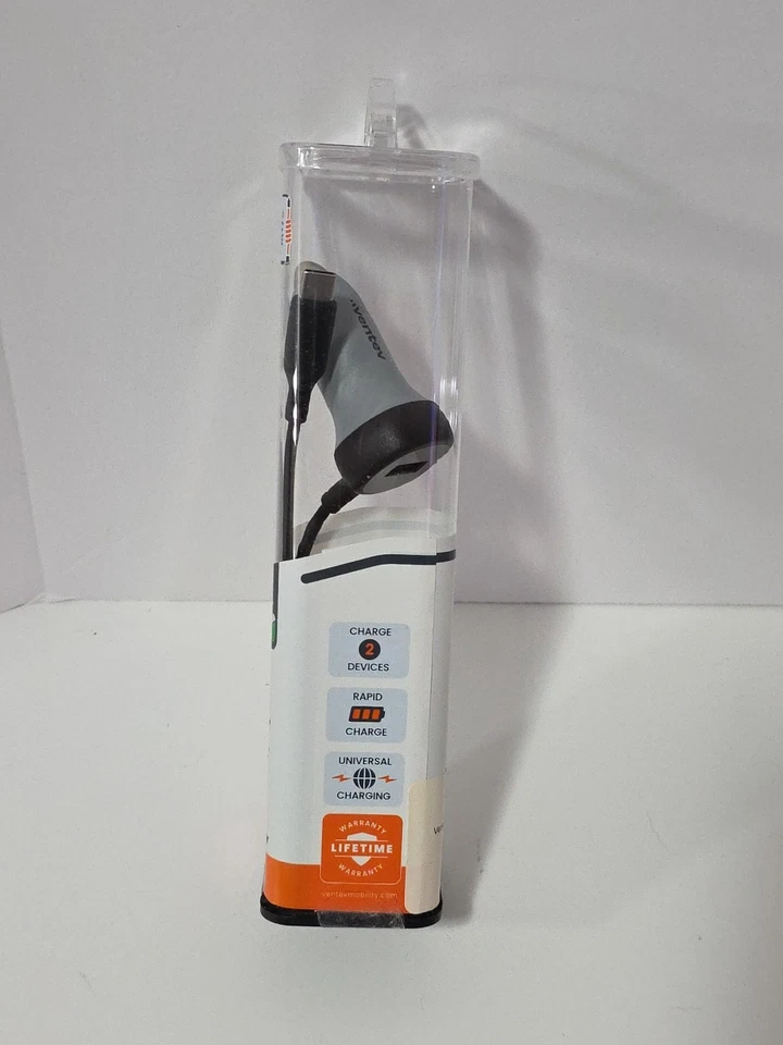 Carregador de carro VENTEV 27W duplo mobilidade 12W USB-A 15W USB-C cinza - Imagem 4 de 4