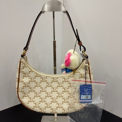Celine Ava Hobo Bag Triomphe Coated Canvas Shoulder Crossbody [Duties Paid]
