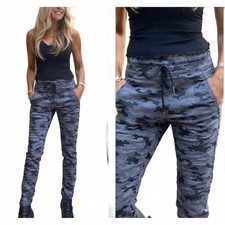 Pantalones de chándal Bevy Flog Shely con cordón camuflaje gris camuflaje para mujer talla 26