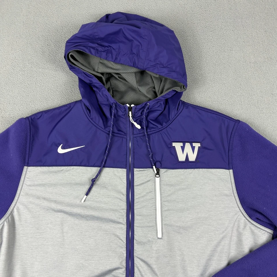 Washington Huskies Jacket Mens XL Purple Gray NCAA Football Therma-Fit Nike - Image 3 of 4