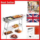 Large Stainless Steel BBQ Charcoal Grill 39x12x28 Portable Foldable Outdoor
